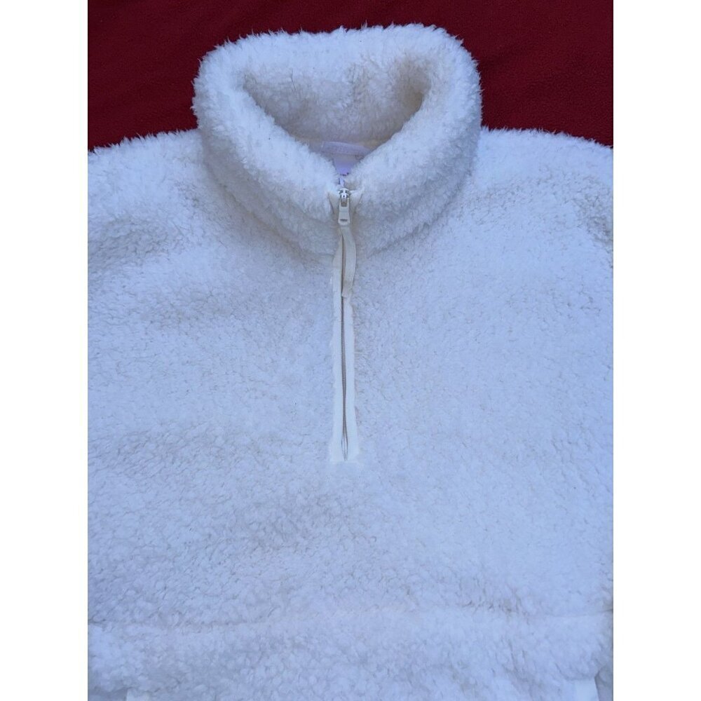 Wondershop Womens Soft Cozy Fleece Sherpa Pullover Jacket 1/4 Zip White Size Med - Picture 5 of 8